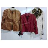 Three ladies leather coats, Terry Lewis, XS, new,