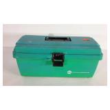 Tool box, plastic, with tools as shown, lid does