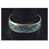 Sterling silver and turquoise ring size 13