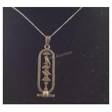 Sterling silver necklace with Egyptian pendant