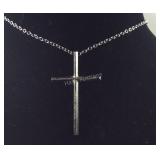 Sterling silver necklace with cross 21in
