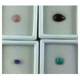 Four assorted gemstones