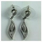 Diamond accent earrings platinum bond