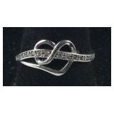Sterling silver size 8 CZ heart ring