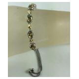 Citrine bolo bracelet platinum bond and stainless