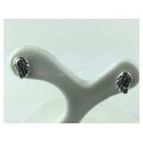 Sterling silver wing stud earrings