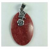Sterling silver sponge coral pendant