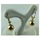 14k yellow gold dangle earrings 1.15g