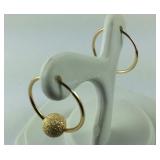 14k yellow gold hoop earrings 0.57g