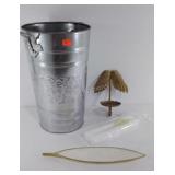 Decorative items group, trash can, scone,