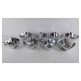 Eight Pottery Barn metal bowls