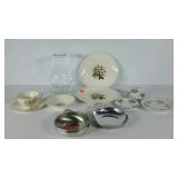 China, pewter and clear glass group, pewter