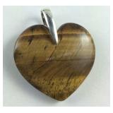 Sterling 47.15ct South African tigers eye heart