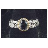 Size 9 natural Thai black spinel 1.35ct stainless