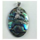 Sterling silver abalone shell dragonfly pendant