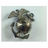 (USMC) Marine Core Pin / Brooch Sterling Silver