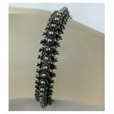 Vintage Ornate Design "S" Clasp Bracelet Sterling