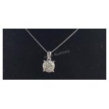 0.31 CTW Genuine Diamond Cluster Necklace