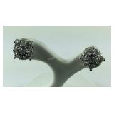 0.62 CTW Genuine Diamond Cluster Stud Earrings