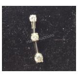 1/4 CTW 14K Genuine Diamond 3-Stone Pendant White