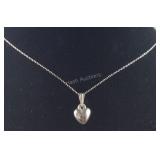 Petite Puffy Heart Pendant with Sterling Silver