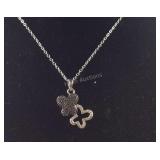 Genuine Black & White Diamond Double Butterfly