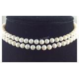 Genuine 6.2 mm Pearl Knotted Necklace  size 28"