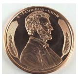 1 Oz Fine Copper Round .999 Copper