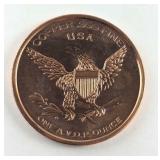 1 Oz Fine Copper Round .999 Copper