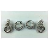 Two pairs of Sterling silver earrings