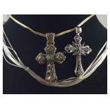 Sterling silver jewelry, cross necklace with