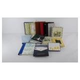 Group of blank journals, note cards and