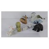 Animal figurines, salt and pepper shakers,  vase
