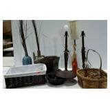 Group of table lamps and home decor