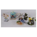 Lenox music bird house box, porcelain birds (4),