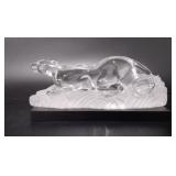 Crystal glass cat statue, possibly Lenox