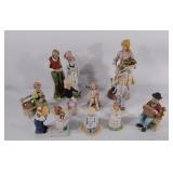 Ceramic statues, good condition, 4in - 10in