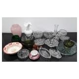 Glassware, bowls, platter, vases, crust, etc.