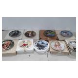Collector plates, nine various makers, with boxes