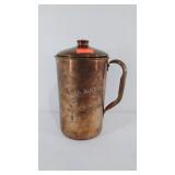 Copper pot with lid, approximately 8" tall