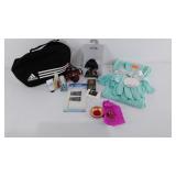 Scarf and glove gift set, toiletries bag with a