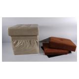 Collapsible ottomans, microfiber and vinyl, good