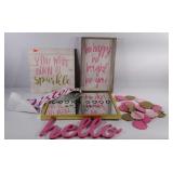 Decor group, 2 wooden signs, have some paint