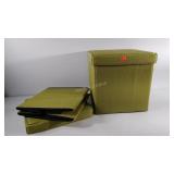 Collapsible ottomans(2), woven ploy, 1 does have