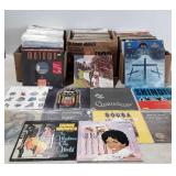 Vinyl record albums, three boxes of albums, mixed