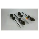 Cast iron hose guide stakes, very heavy, 14" long