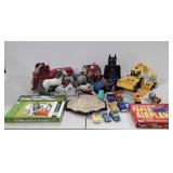 Toys, includes paper airplane kits, metal