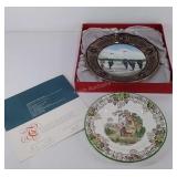 Two Spode plates, 50th Anniversary of Battle of