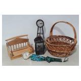 Homegoods, basket, clock, alarm clock, hanging