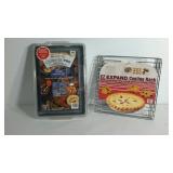 Cookware, shallow baking pan with cover and ez